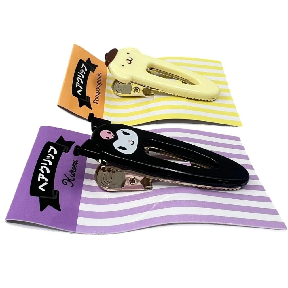 Sanrio Hair Clips Kuromi Pompompurin Set x 2‎ Kawaii NEW